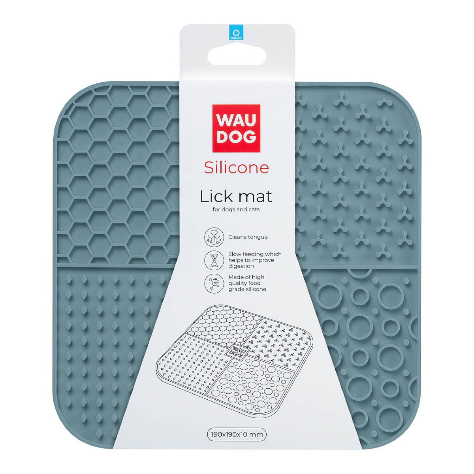 Килимок для злизування WAUDOG Silicone, 190х190х10 мм, сірий
