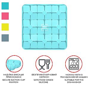 Килимок для пошуку корму WAUDOG Silicone, 205х205х17 мм, блакитний