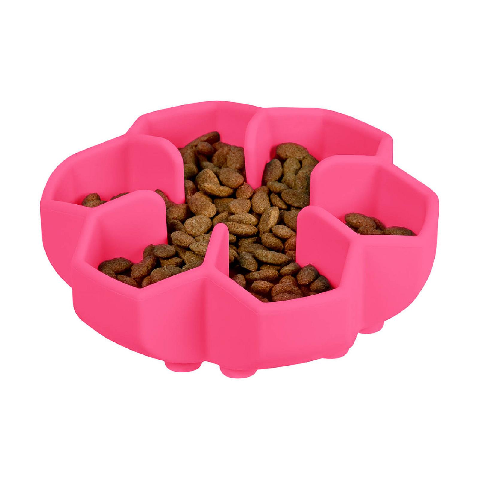 Миска для повільного харчування WAUDOG Silicone, 450 мл, рожева
