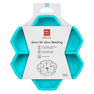 Миска для повільного харчування WAUDOG Silicone, 750 мл, блакитна