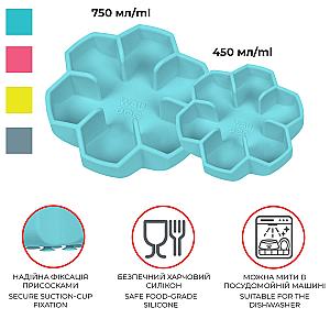 Миска для повільного харчування WAUDOG Silicone, 750 мл, блакитна
