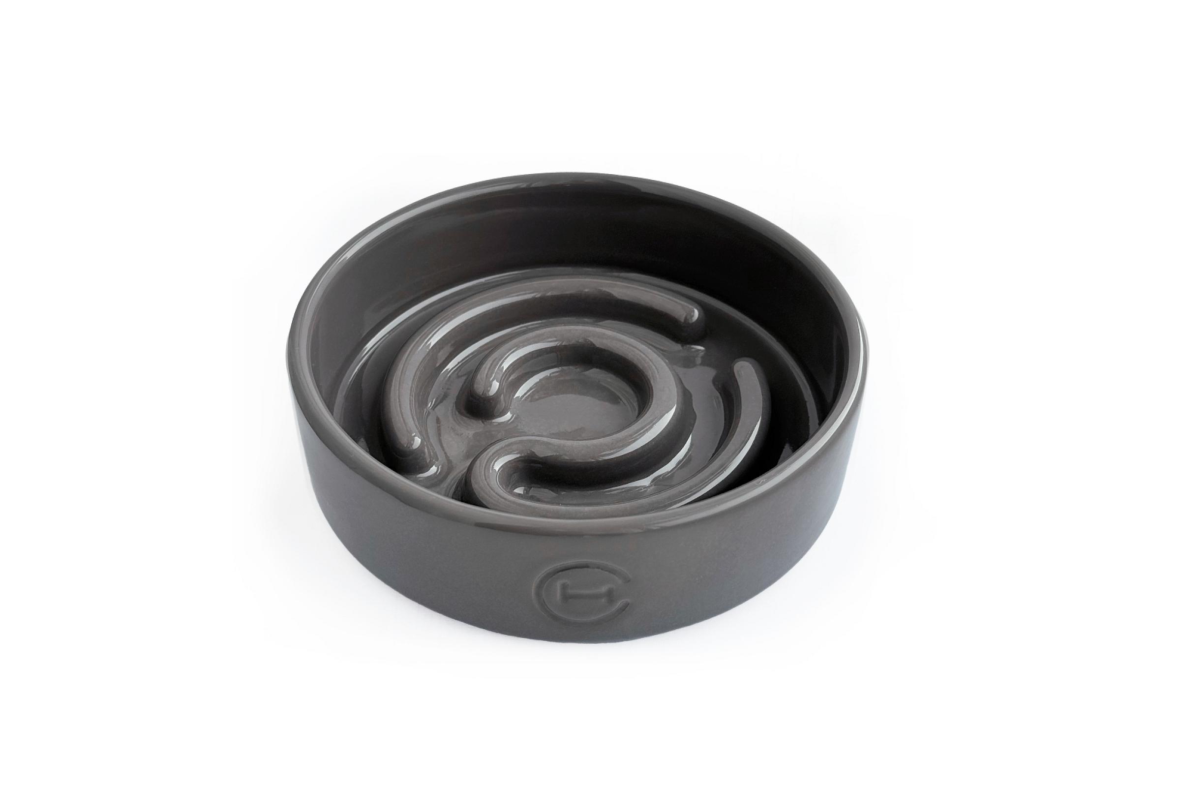 Керамічна миска для повільного годування для собак Graphite Ceramic Slow Feeder