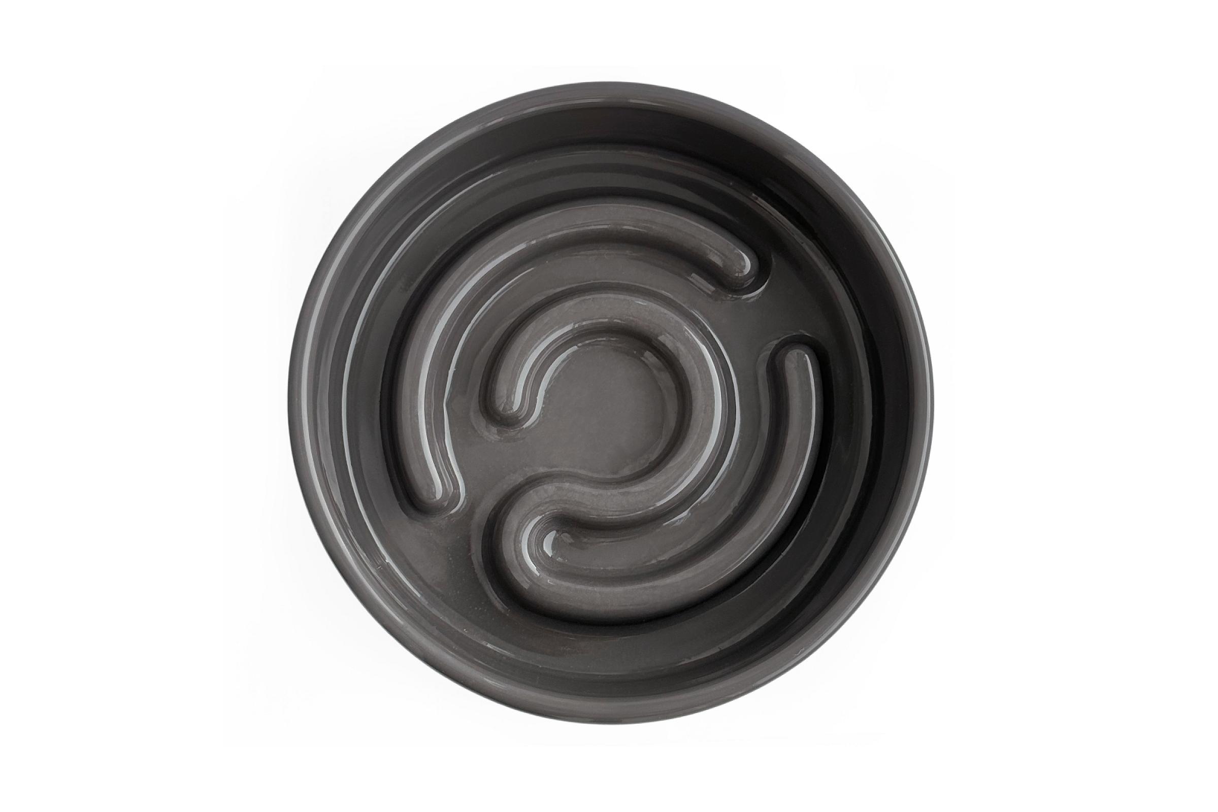 Керамічна миска для повільного годування для собак Graphite Ceramic Slow Feeder