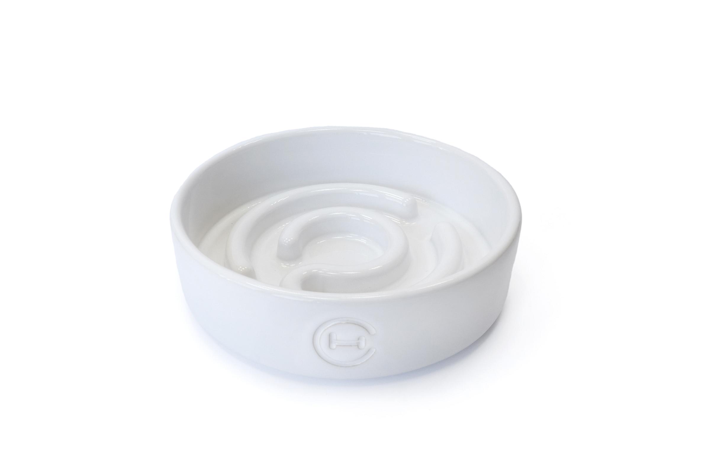 Керамічна миска для повільного годування для собак White Ceramic Slow Feeder
