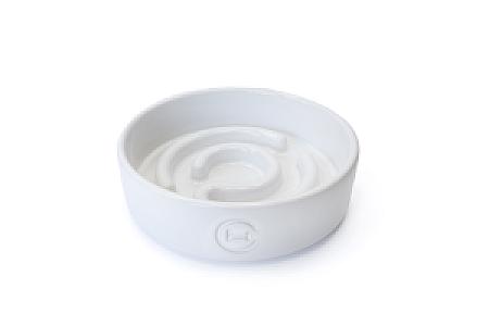 Керамічна миска для повільного годування для собак White Ceramic Slow Feeder