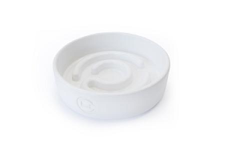 Керамічна миска для повільного годування для собак White Ceramic Slow Feeder