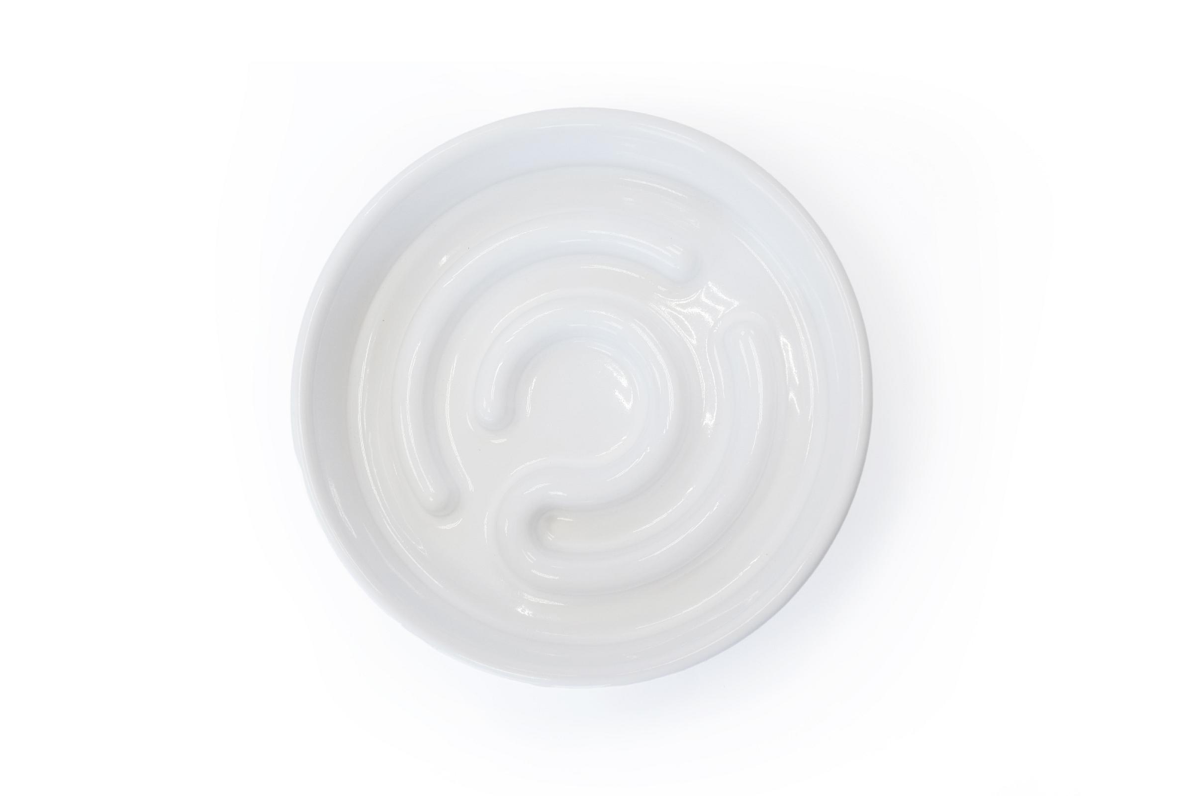 Керамічна миска для повільного годування для собак White Ceramic Slow Feeder