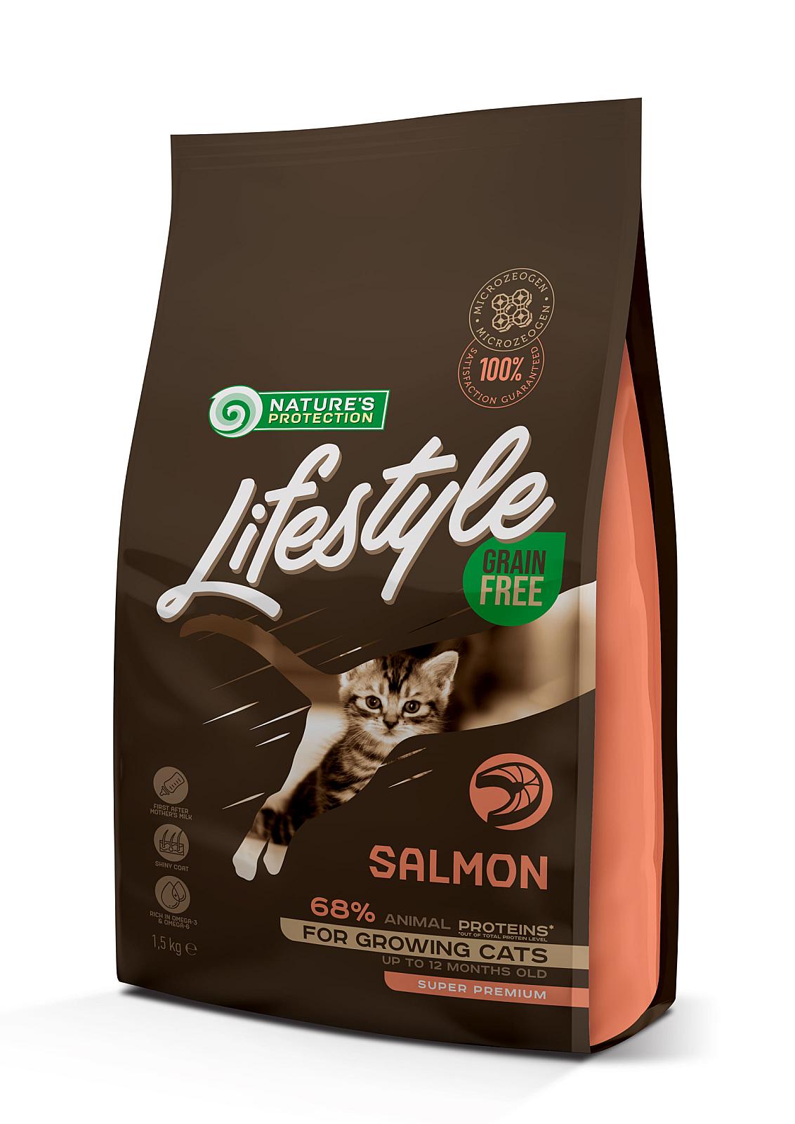 Корм для котів Nature's Protection Lifestyle Grain Free Salmon Kitten, 1,5 кг