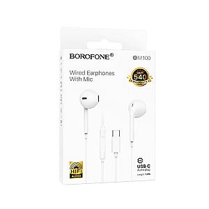 Дротові навушники Borofone BM100 Type-C (Білий)