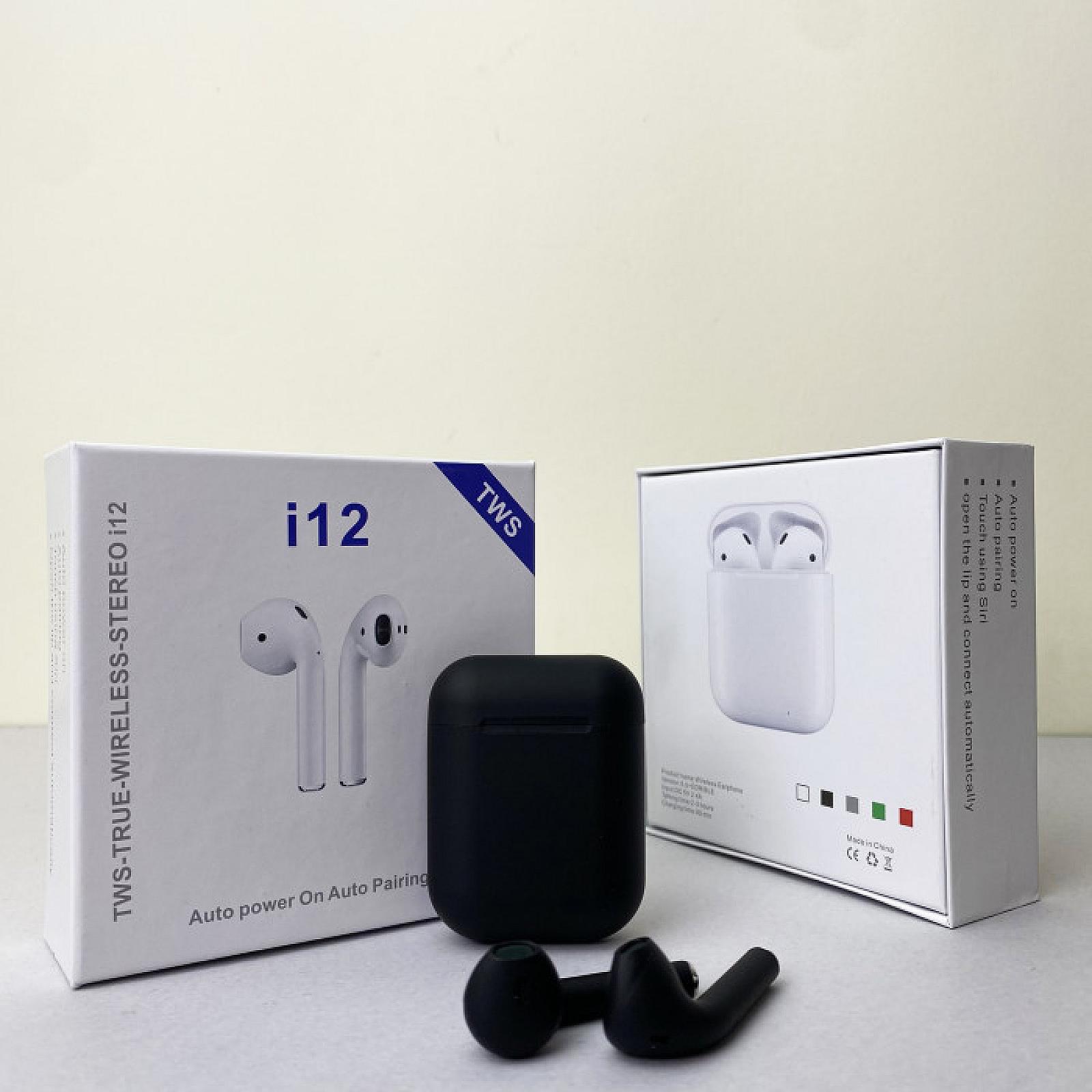 Бездротові навушники TWS i12 (Чорний)
