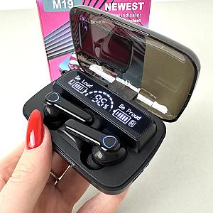 Бездротові навушники M19 series, Digital Indicator, Smart Case (Чорний)