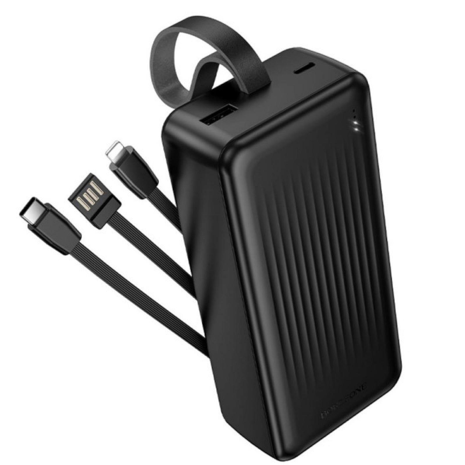Power Bank Borofone BJ79B з кабелем USB+Type-C+Lightning (30000mAh) Чорний