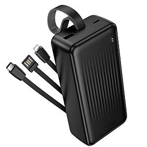 Power Bank Borofone BJ79B з кабелем USB+Type-C+Lightning (30000mAh) Чорний