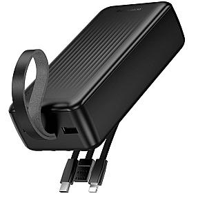 Power Bank Borofone BJ79B з кабелем USB+Type-C+Lightning (30000mAh) Чорний