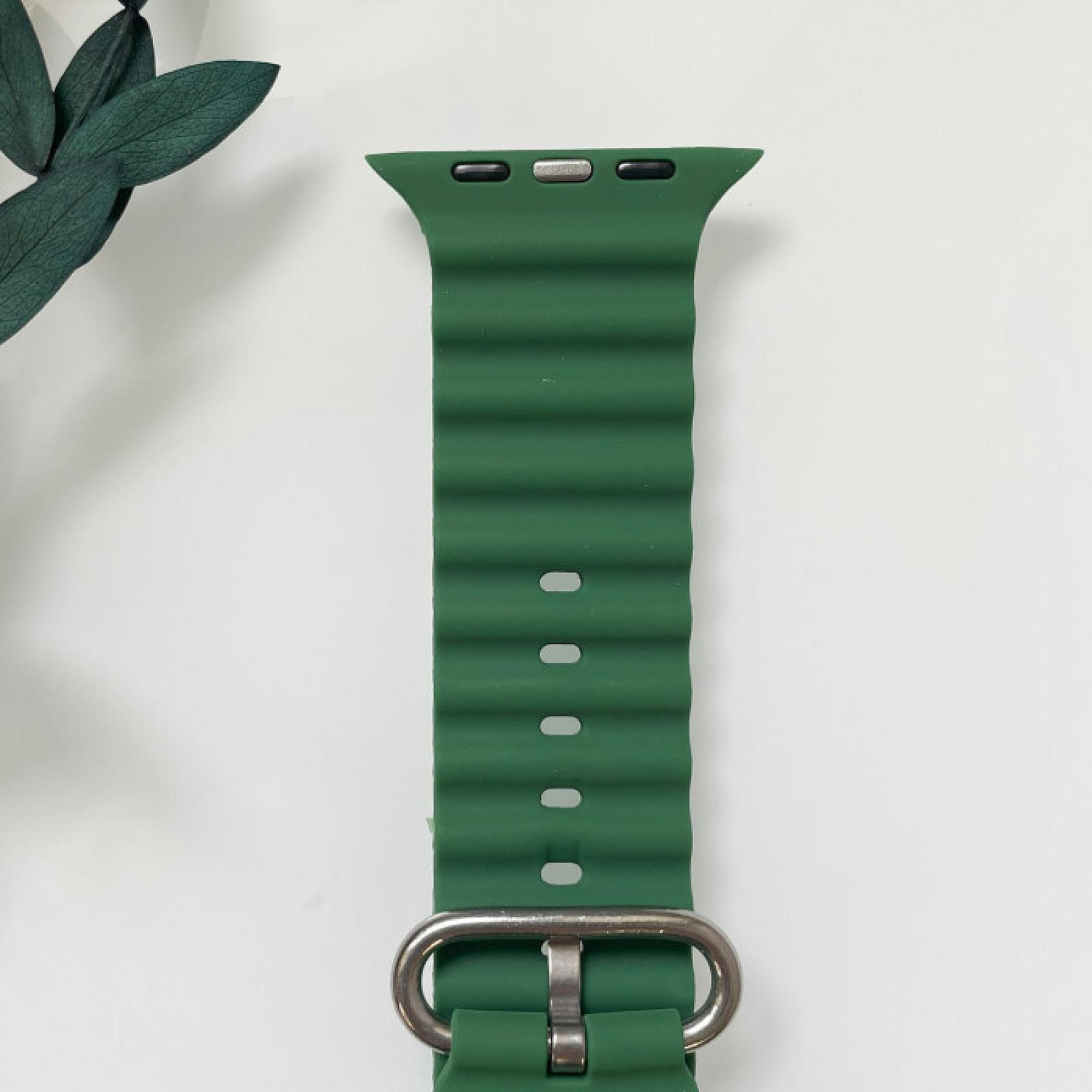 Силіконовий ремінець для Smart Watch Ocean Band 42/44/45/49 (Темно-зелений)