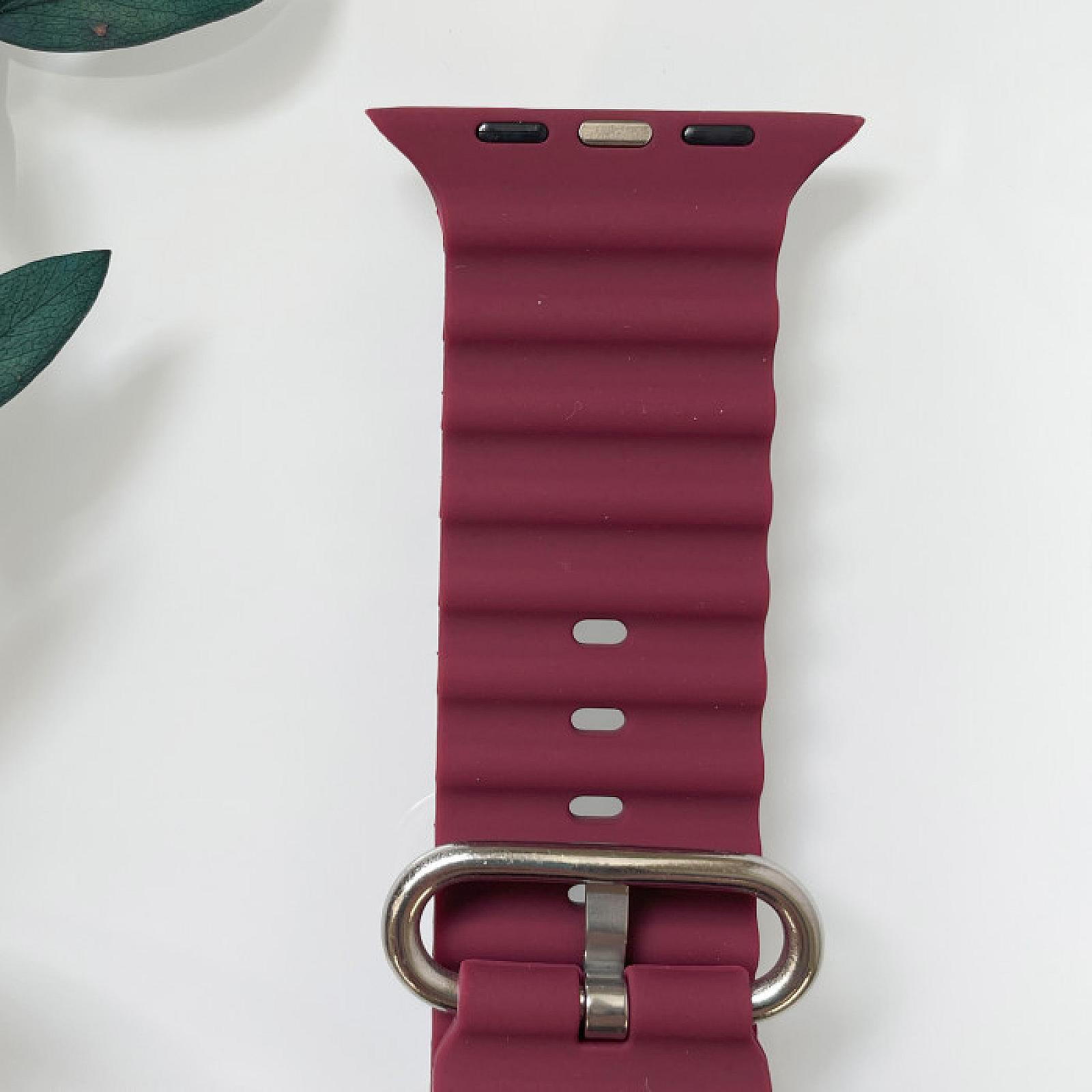Силіконовий ремінець для Smart Watch Ocean Band 42/44/45/49 (Бордовий)