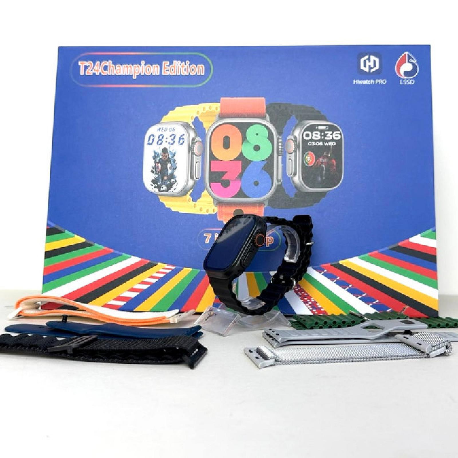 Розумний годинник Smart Ultra T24 + 7 ремінців (Чорний)