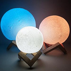 Світильник настільний Місяць 3D RGB 8 см + пульт