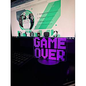 Світильник настільний RGB 3D + пульт (Game Over) Lux