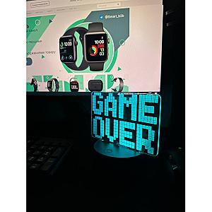 Світильник настільний RGB 3D + пульт (Game Over) Lux