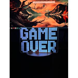 Світильник настільний RGB 3D + пульт (Game Over) Lux