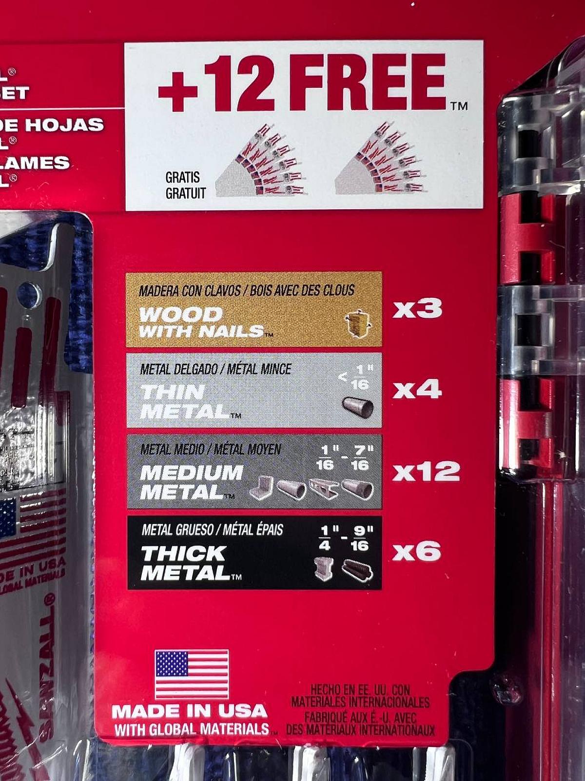 Набір полотен для шабельної пилки Milwaukee 49-22-1113S