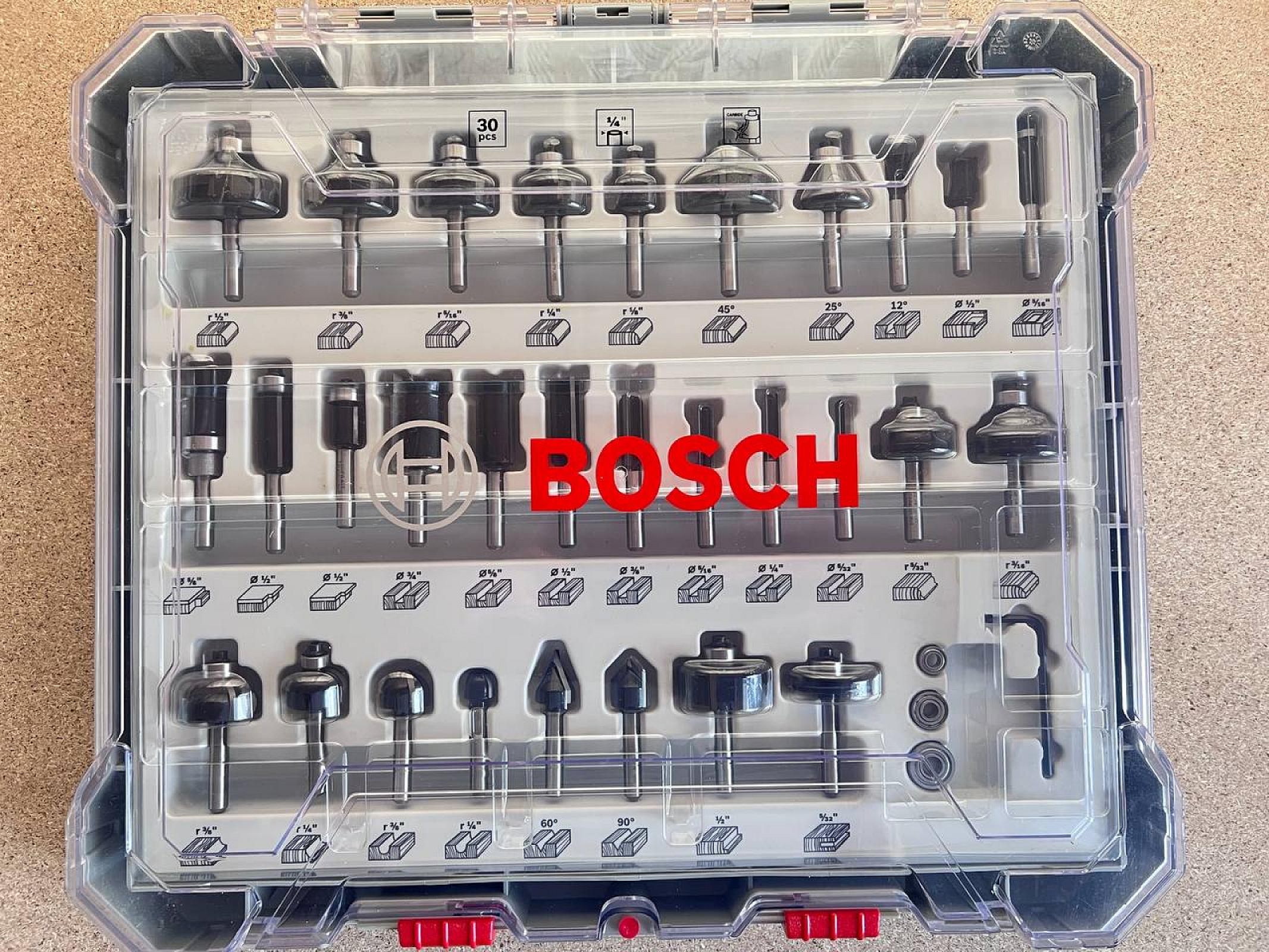 Набор фрез Bosch 2607017474, по дереву, 1/4 (6мм), 30 шт