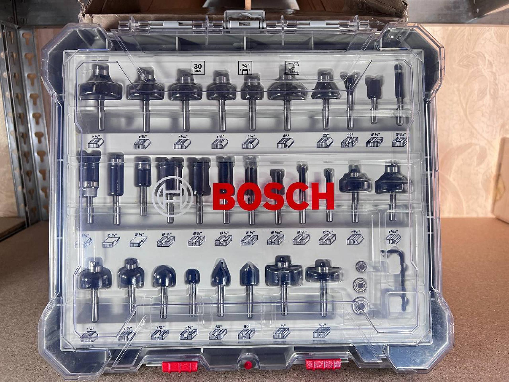 Набор фрез Bosch 2607017474, по дереву, 1/4 (6мм), 30 шт