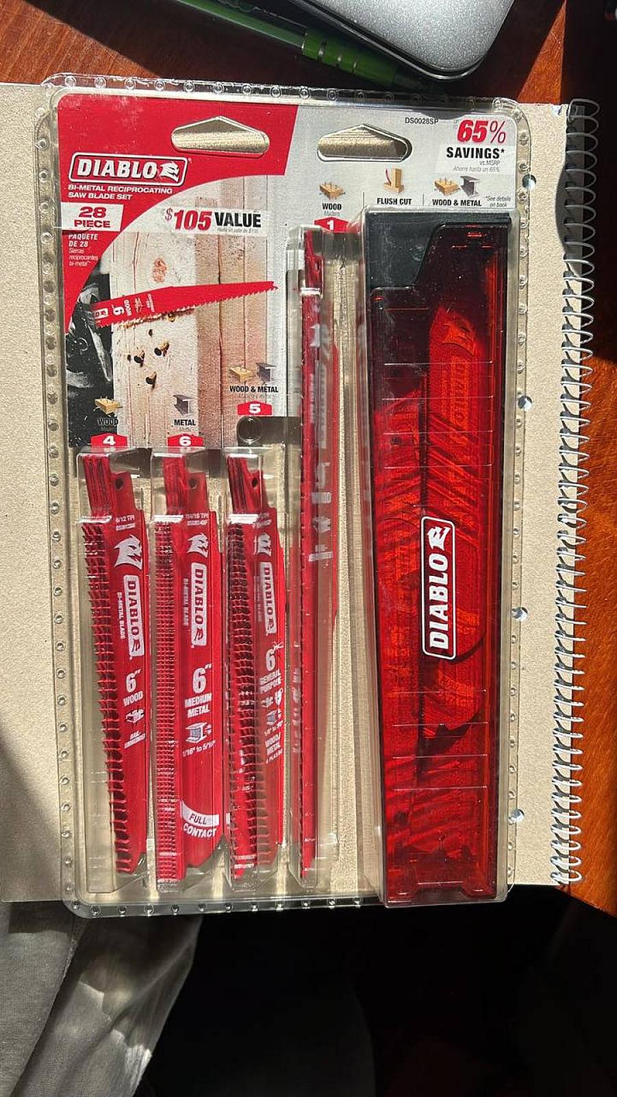 Набір біметалевих полотен для сабельної пилки Diablo (28 предметів)