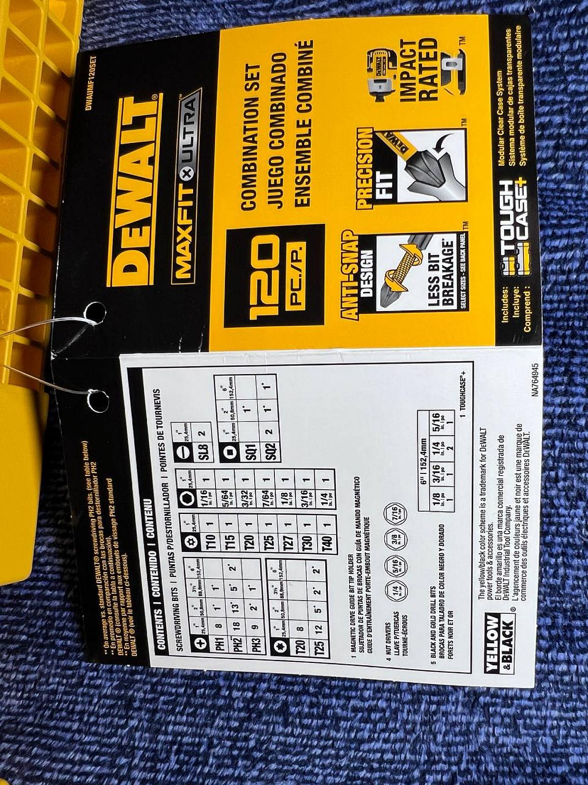 Комплексний набір із 120 предметів DEWALT Maxfit Ultra Steel DWAUMF120SET