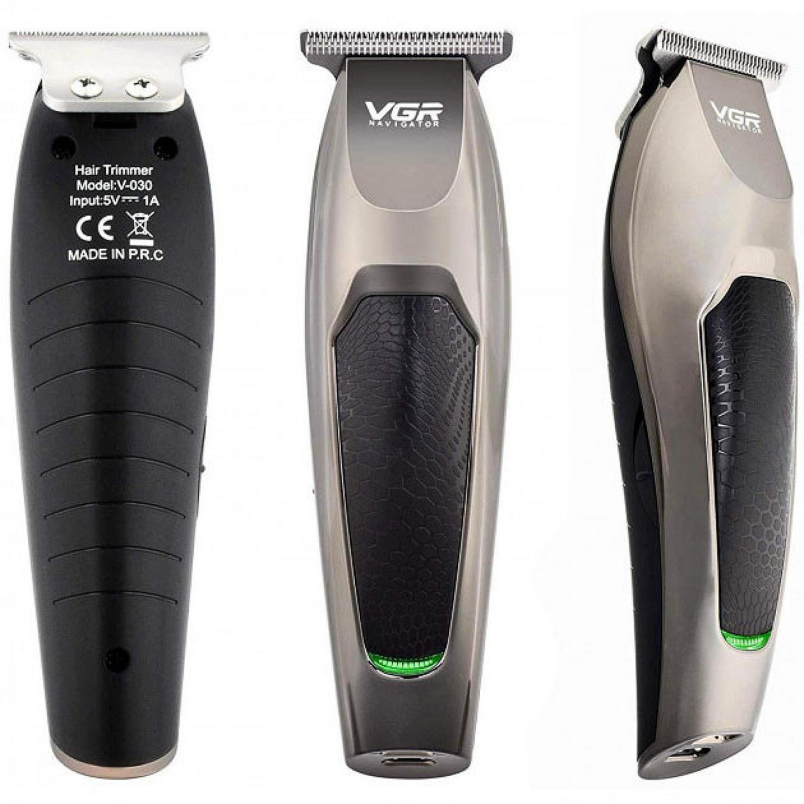 Акумуляторна машинка для стрижки VGR V-030, 5 насадок