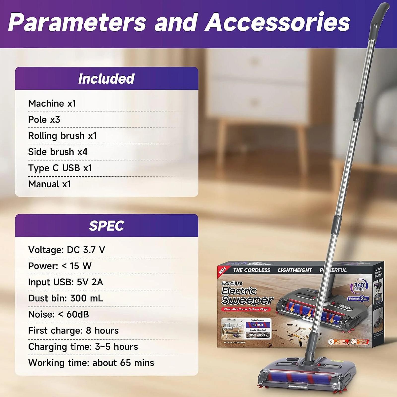 Акумуляторний електровіник Cordless Hand Sweeper 360, 15 Вт, 2500 мАг