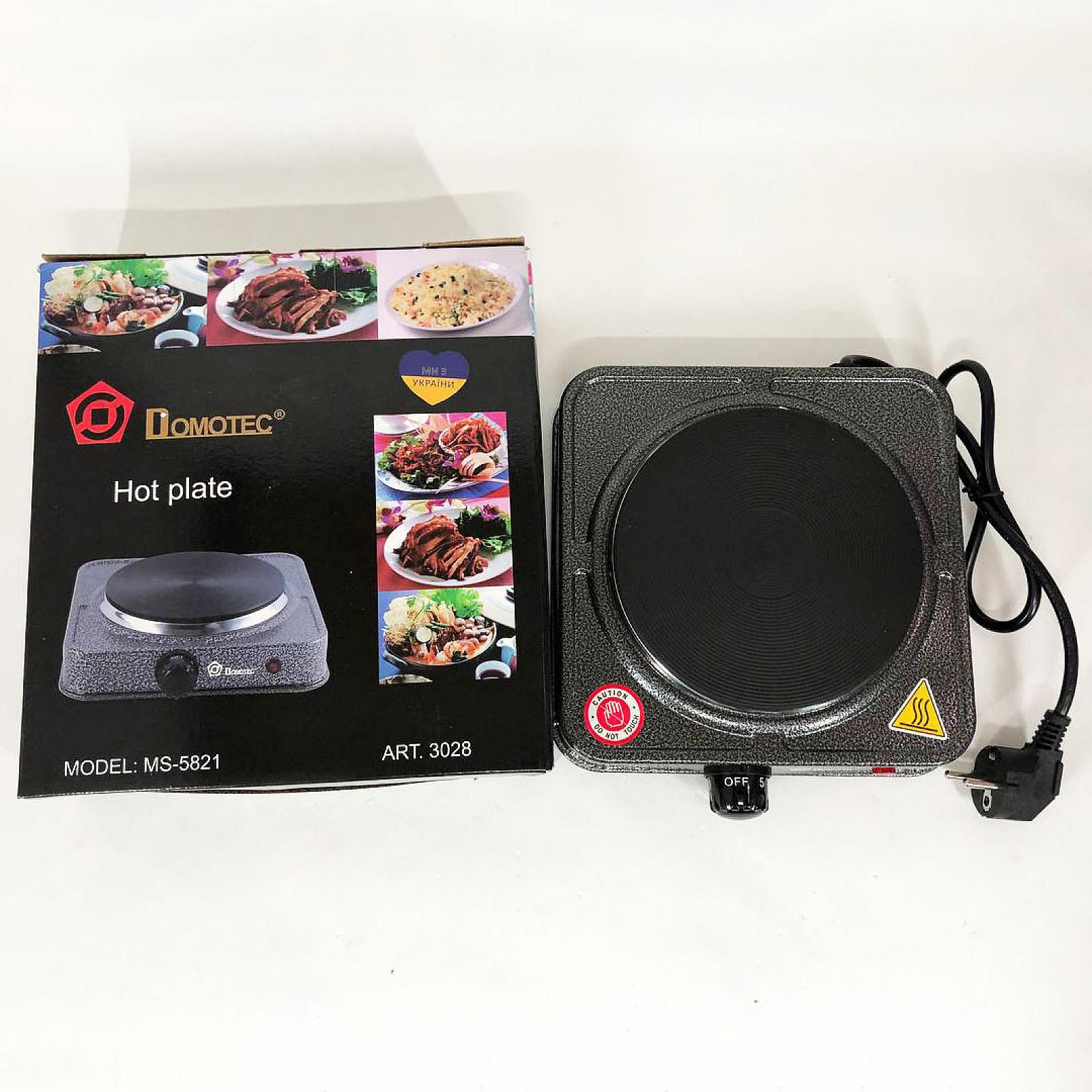 Настільна електроплита Domotec MS-5821, 1 конфорка, 1000 Вт