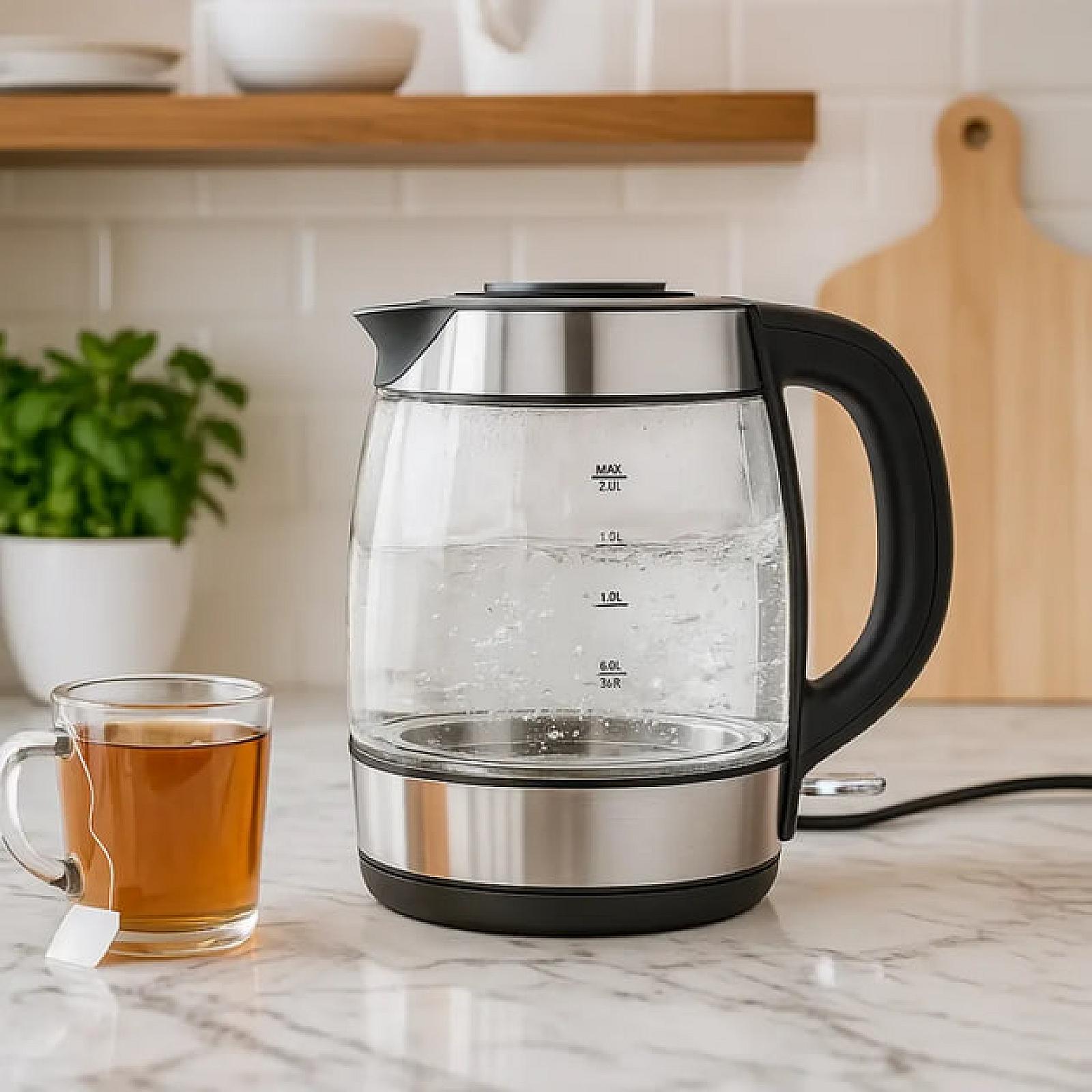 Електрочайник Domotec MS-7946 скляний, 1,7 л, 2200 Вт