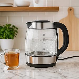 Електрочайник Domotec MS-7946 скляний, 1,7 л, 2200 Вт