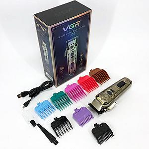 Акумуляторна машинка для стрижки VGR V-005, 8 насадок