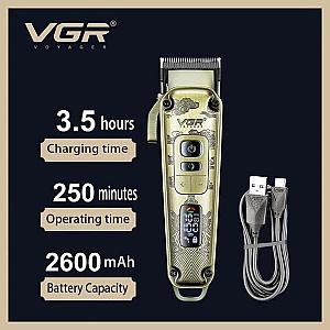 Акумуляторна машинка для стрижки VGR V-005, 8 насадок