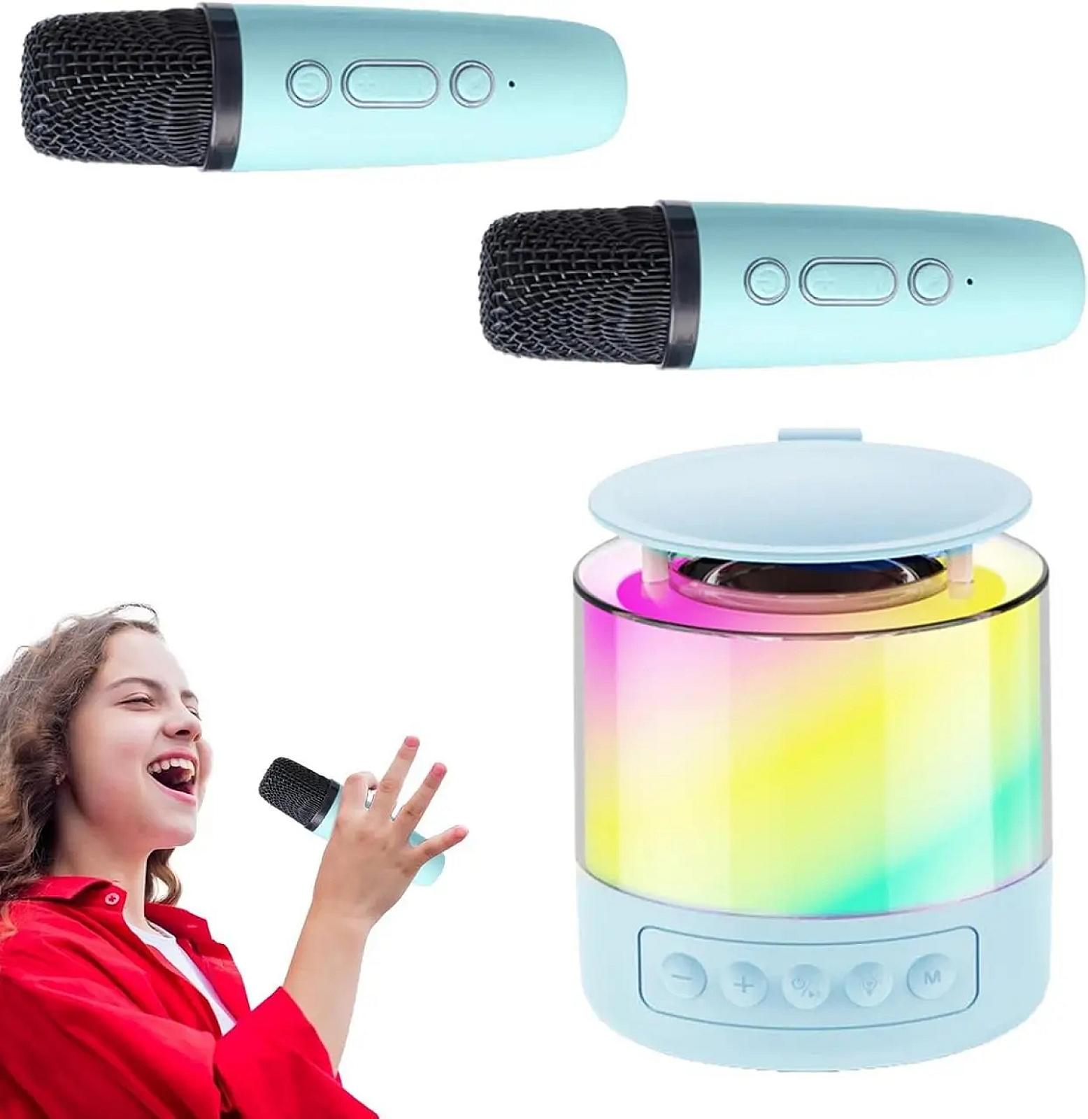 Портативна Bluetooth-колонка K19 з двома мікрофонами для караоке