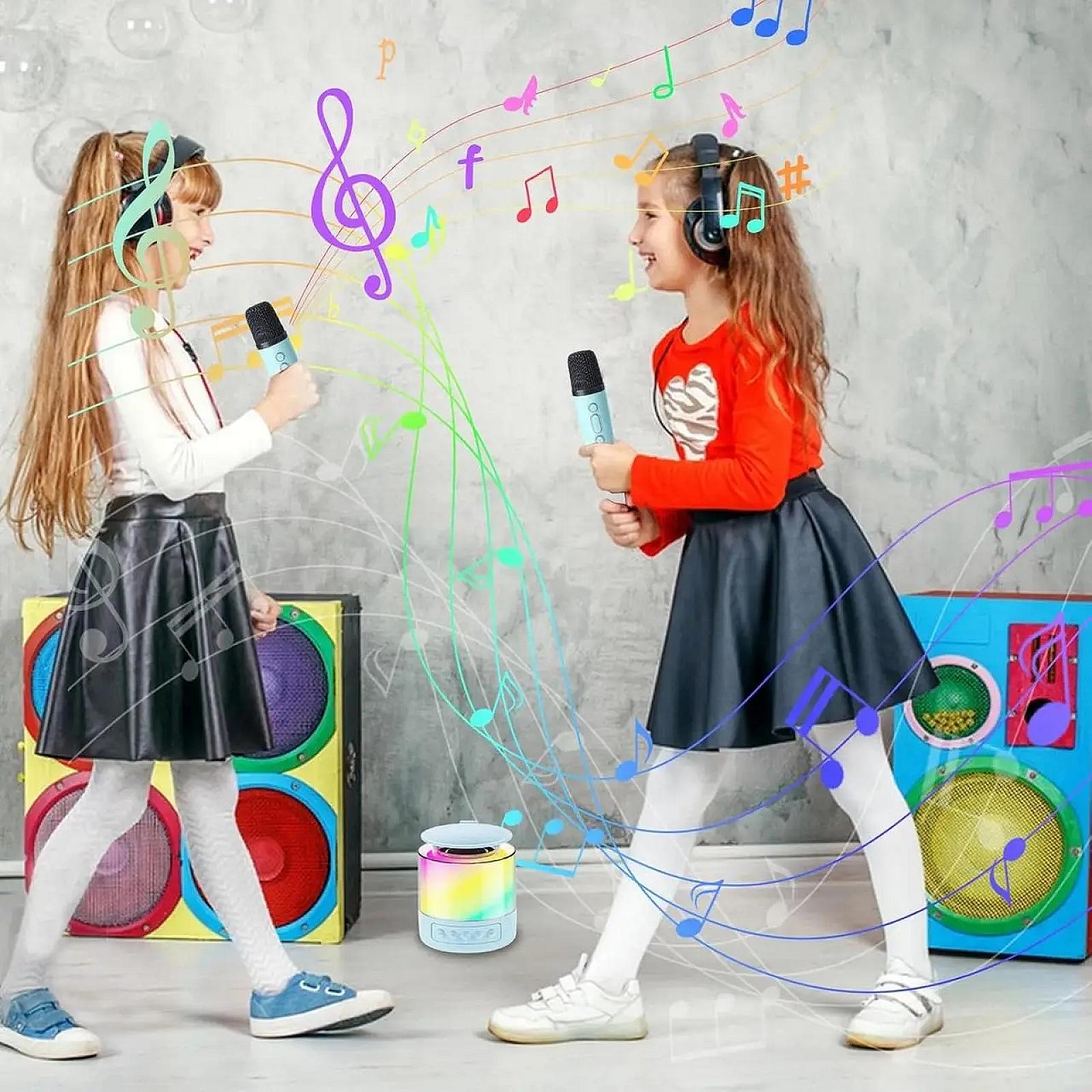 Портативна Bluetooth-колонка K19 з двома мікрофонами для караоке