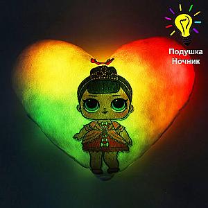 Подушка-нічник лялька LOL світильник декор у дитячу кімнату, подарунок для дівчинки #1
