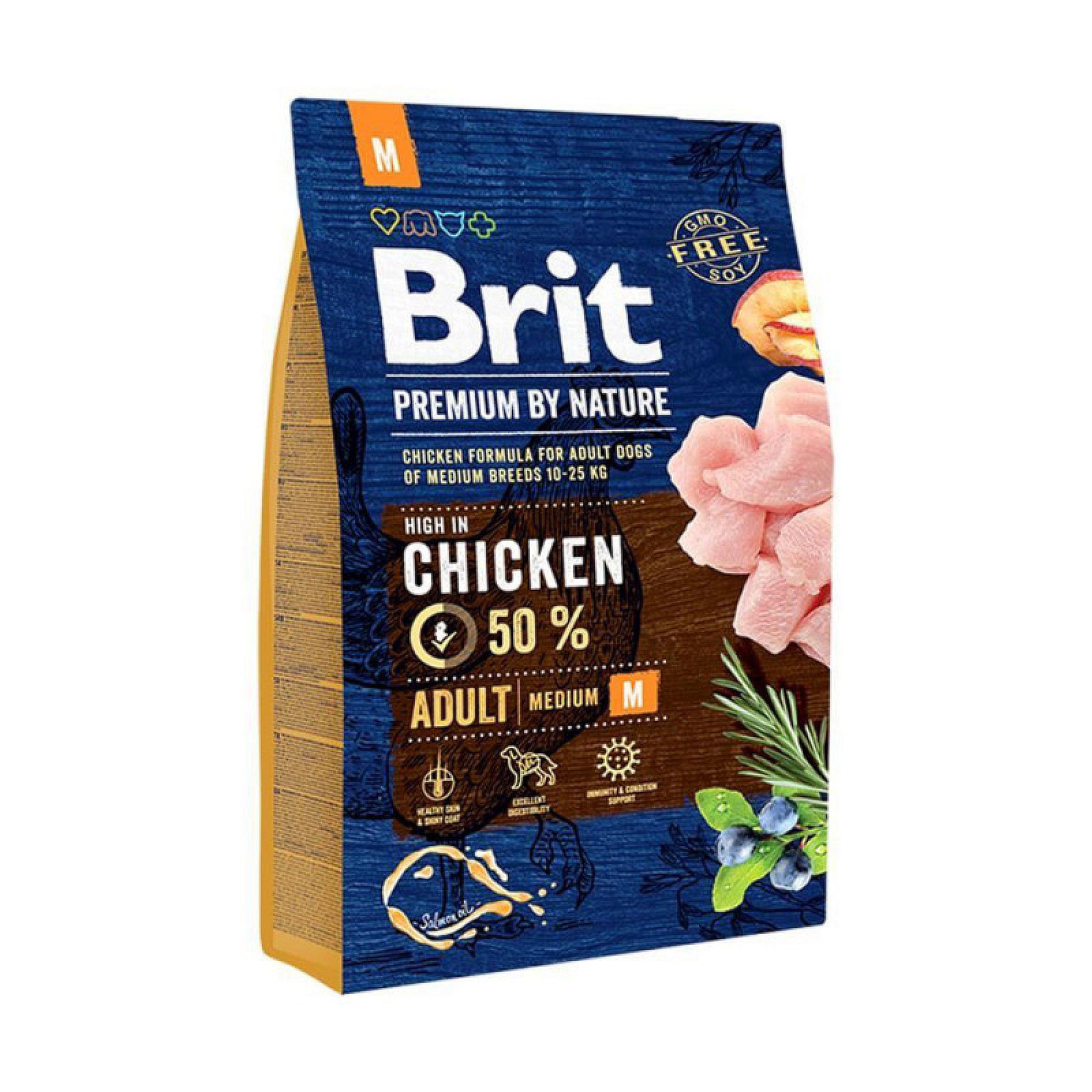 Brit Premium Dog Adult Medium Breed Chicken Сухой корм для взрослых собак средних пород с курицей